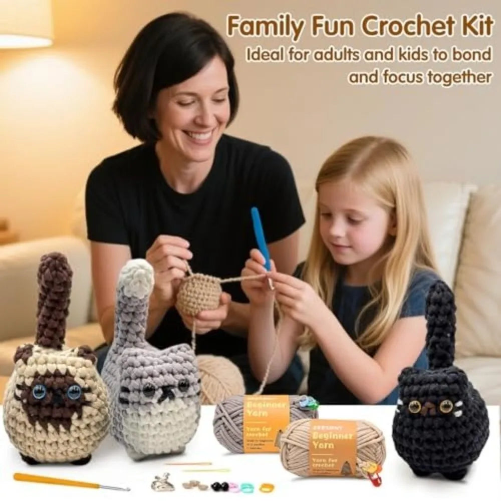 The Cozy Cats - Beginner Friendly Crochet Kits
