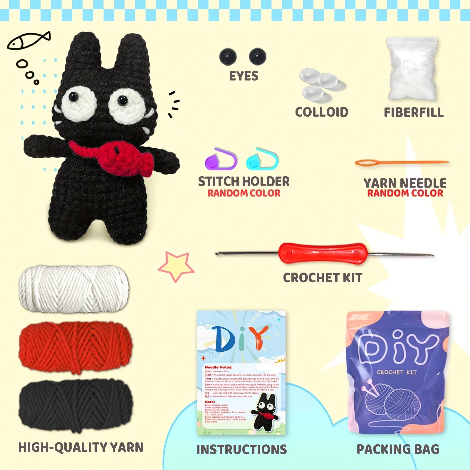 Mischievous Cat Crochet Kit