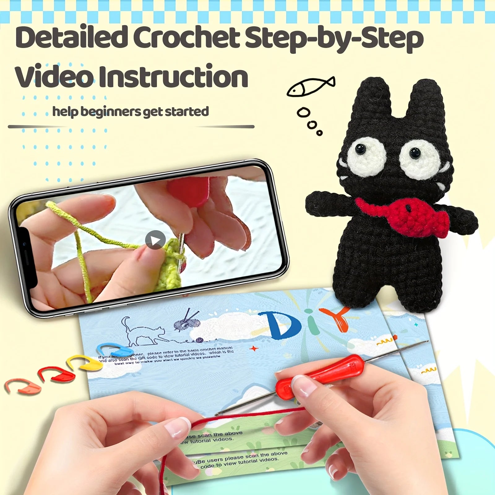 Mischievous Cat Crochet Kit