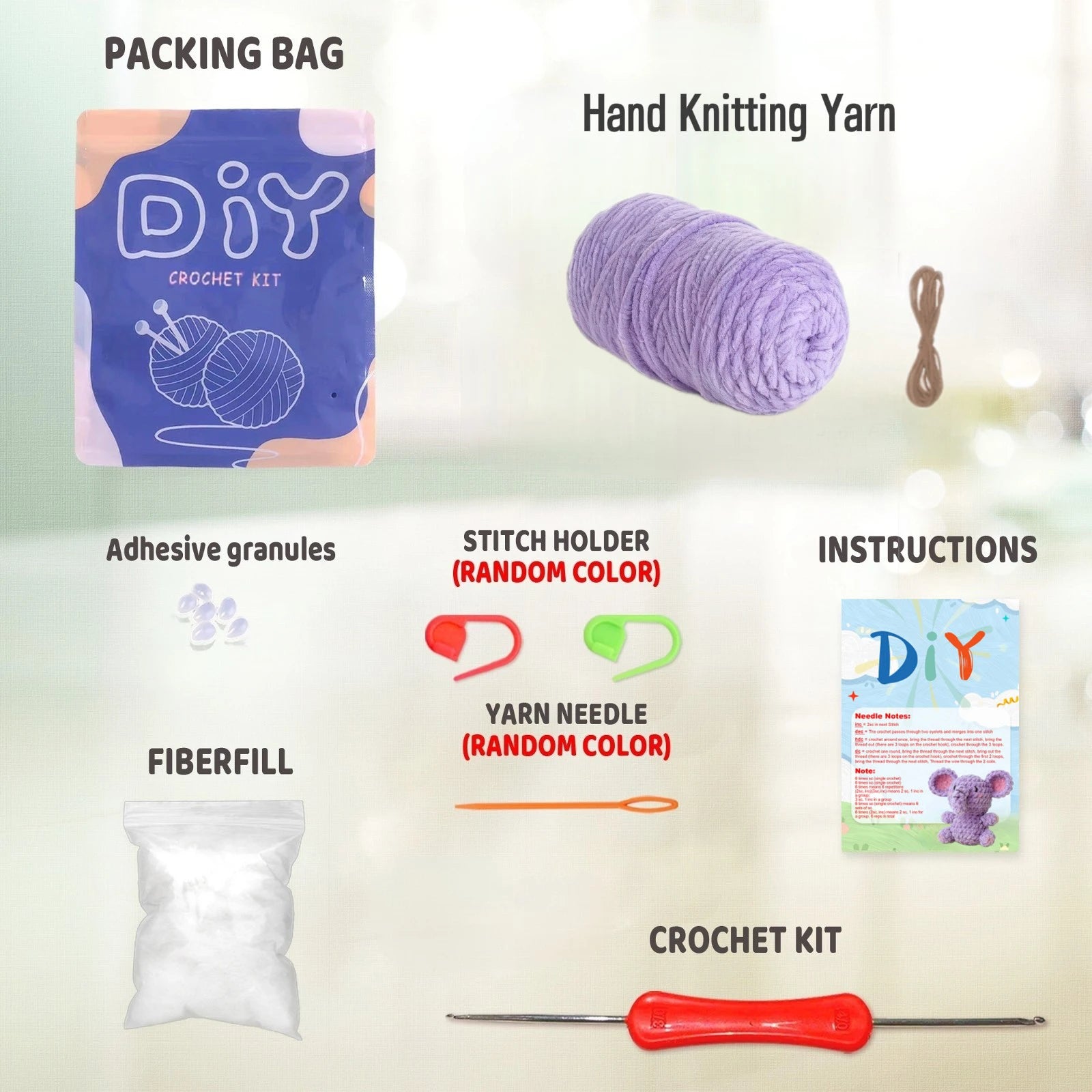The Cozy Elephant Crochet Kit - Beginner Friendly Crochet Kit