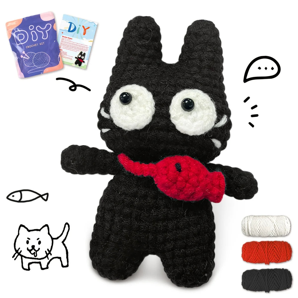 Mischievous Cat Crochet Kit