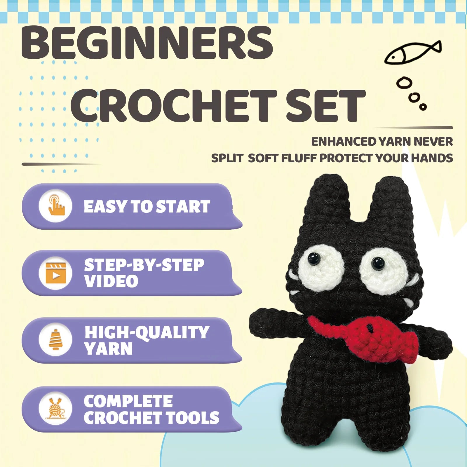 Mischievous Cat Crochet Kit