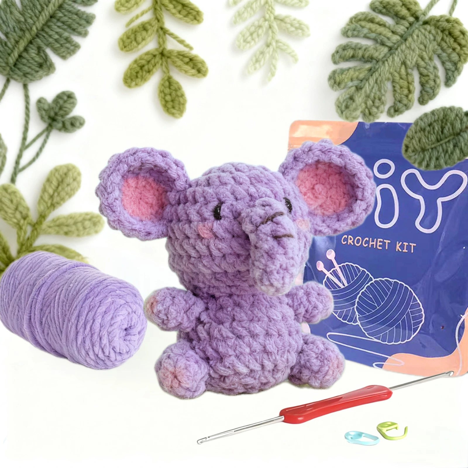 The Cozy Elephant Crochet Kit - Beginner Friendly Crochet Kit